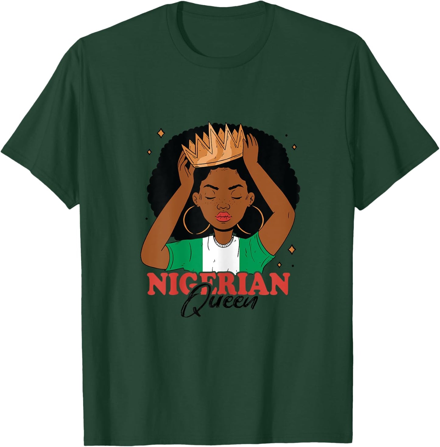 Nigerian Queen Nigerian Roots Nigerian Pride Nigeria T-Shirt - T-Shirt | Forest