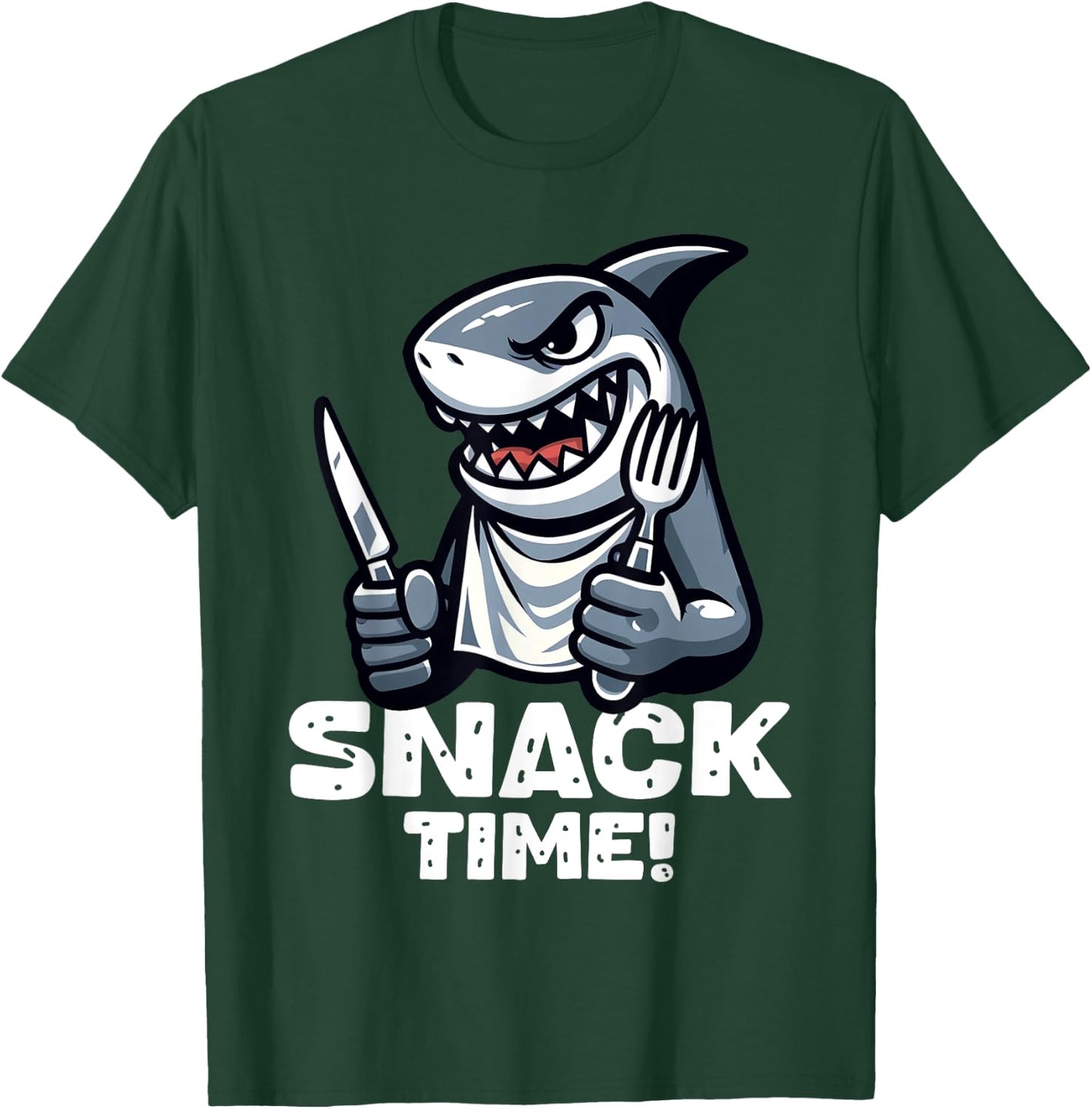 Cool Shark Snack Time Beach Funny Shark Women Girls Kids T-Shirt - T-Shirt | Forest