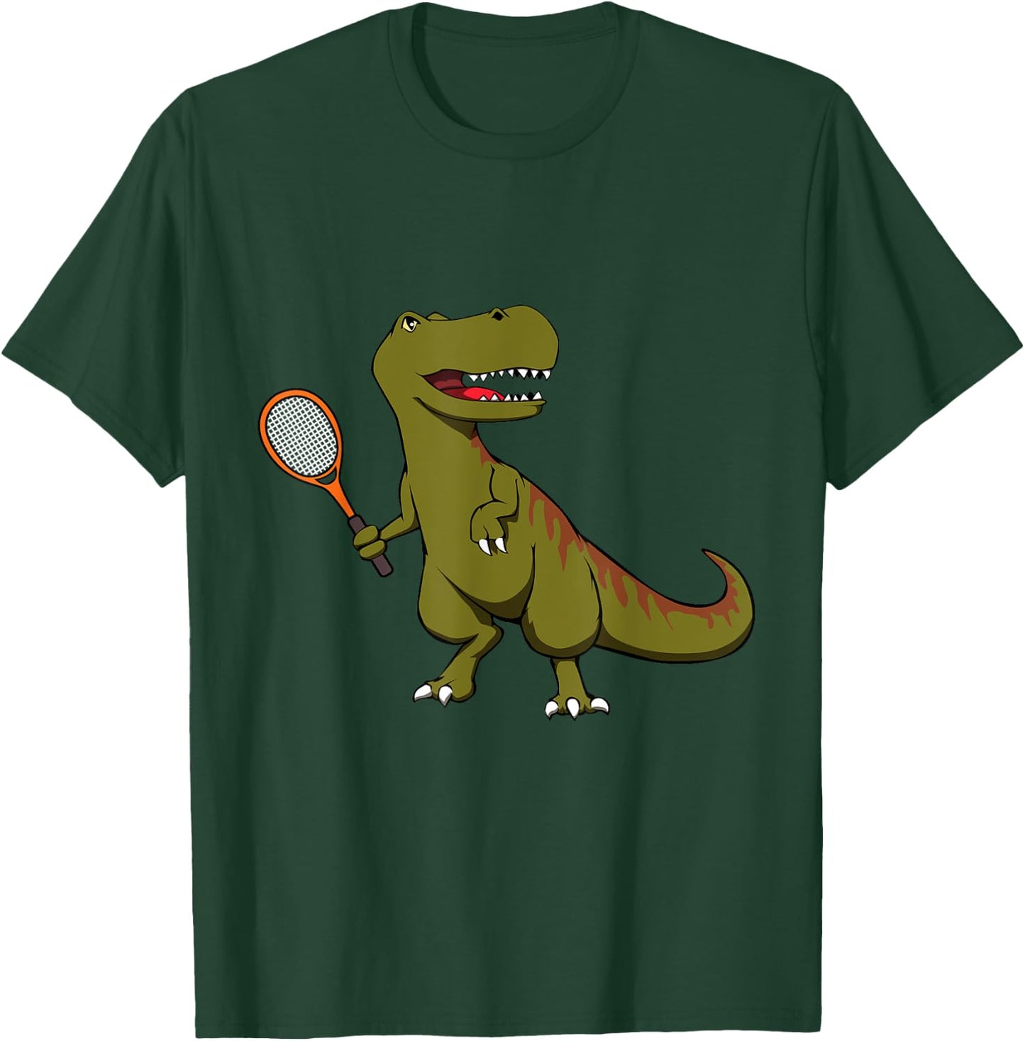 Tennis Dinosaur T-Rex with Racket Tyrannosaurus Dino Player T-Shirt - T-Shirt | Forest