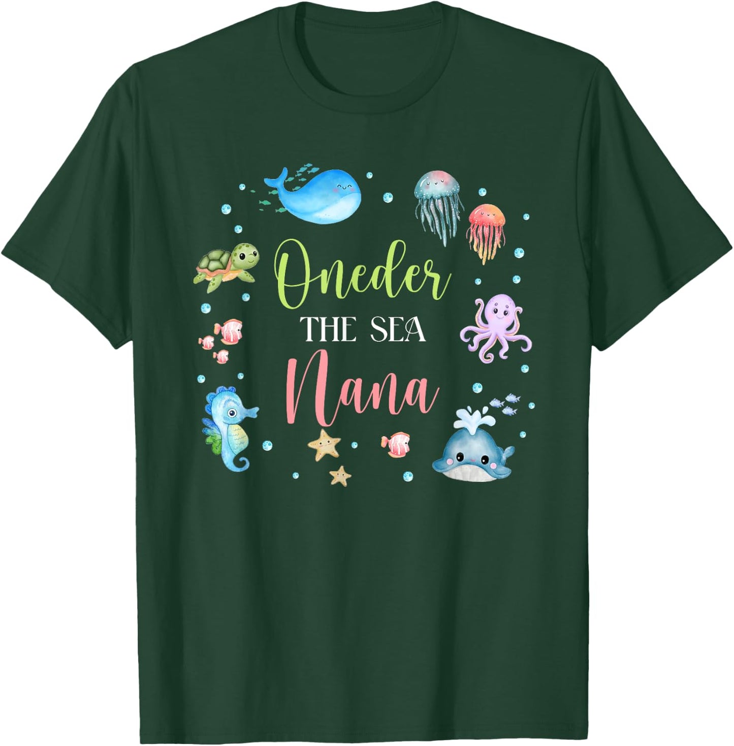Nana Under Sea Birthday Party Ocean Sea Animals Themed T-Shirt - T-Shirt | Forest