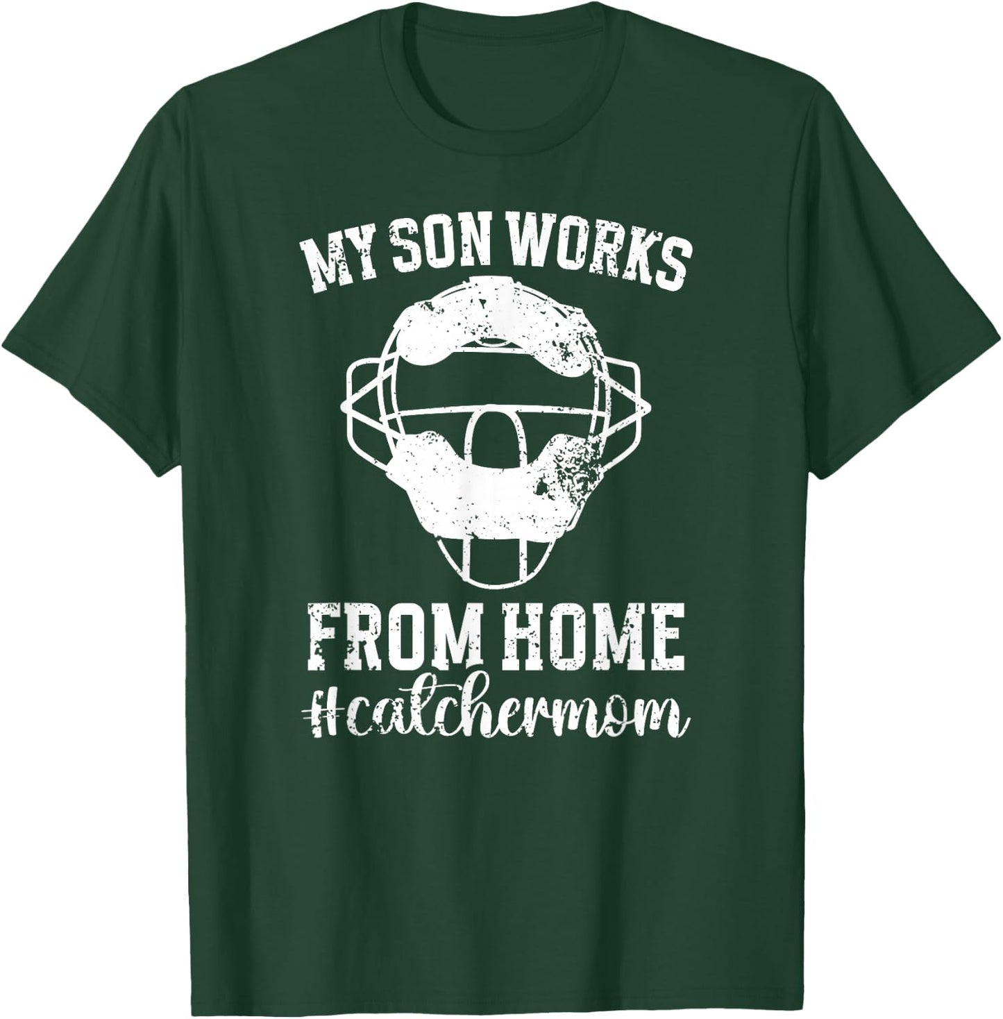 Funny Baseball Catcher Mom Of A Baseball Catcher Mother T-Shirt - T-Shirt | Forest