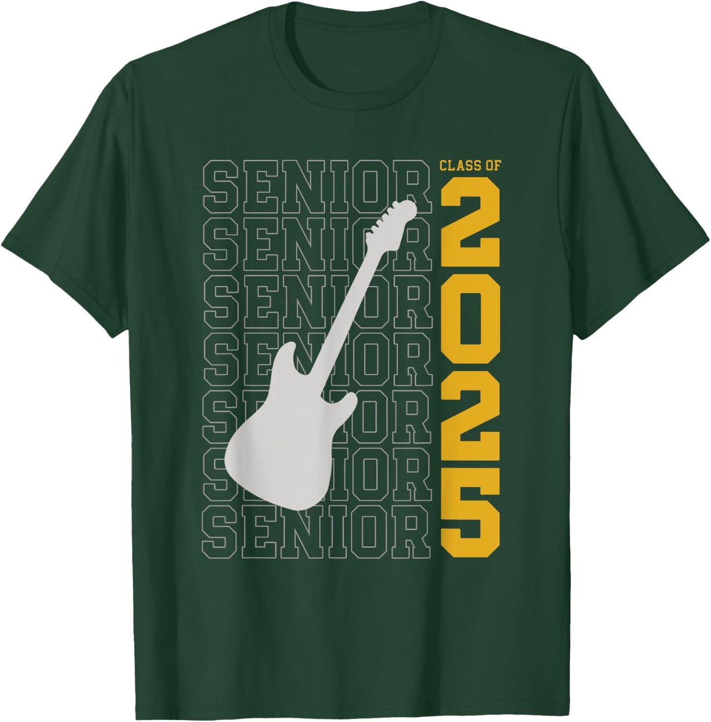 Class of 2025 Senior Guitar for Guitarist T-Shirt - T-Shirt | Forest