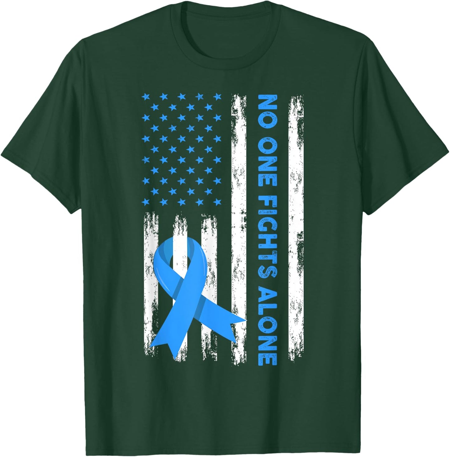 Fight Prostate Cancer American Flag Prostate Cancer Awarenes Kids Men T-Shirt - T-Shirt | Forest
