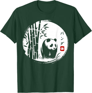 Kawaii Panda Ink Japanese Streetwear Novelty Funny Panda T-Shirt - T-Shirt | Forest
