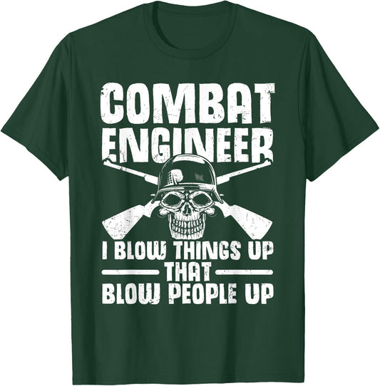 US Army Combat Engineering US Military Combat Engineer T-Shirt - T-Shirt | Forest