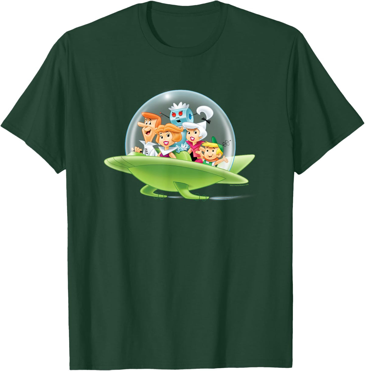 Popfunk The Jetsons Family Cruising -Adults Black Small T-Shirt - T-Shirt | Forest
