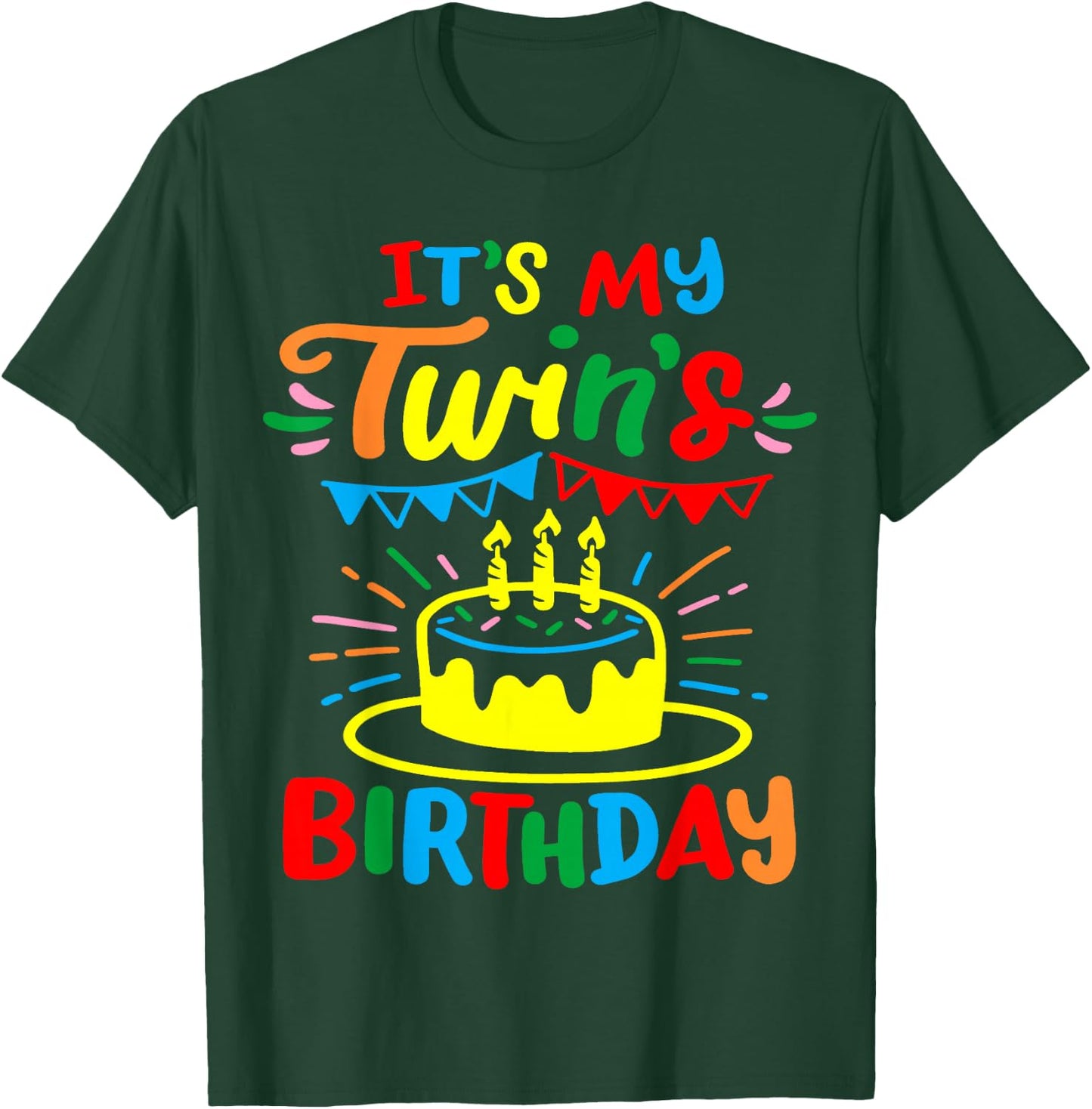Twins Twin Birthday T-Shirt - T-Shirt | Forest