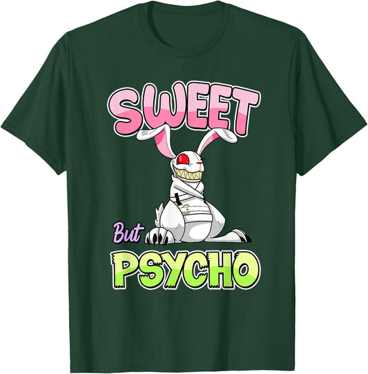 Sweet But Psycho Shirt Bunny Creepy Gothic Rabbit Funny T-Shirt - T-Shirt | Forest