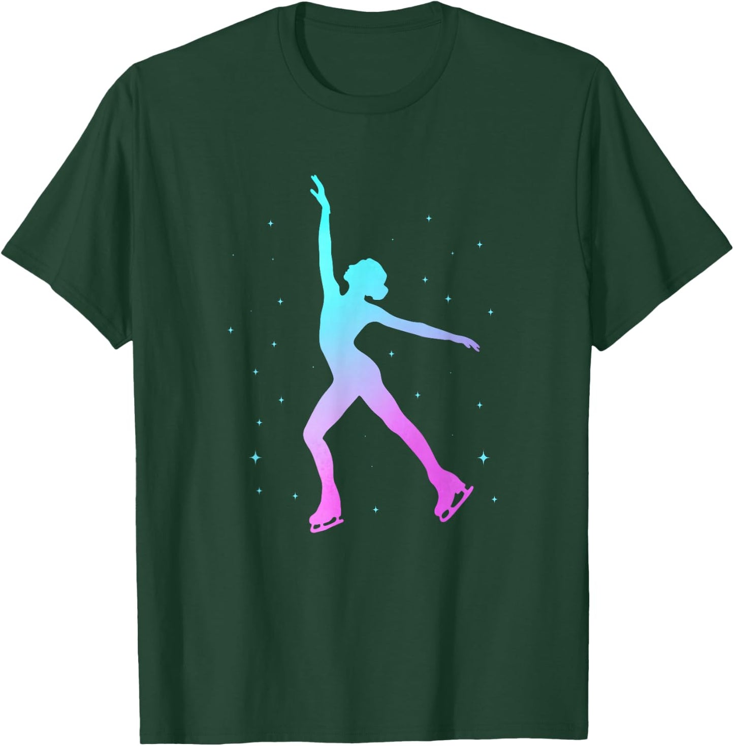 Ice Skating Girl Cute Figure Skater T-Shirt - T-Shirt | Forest