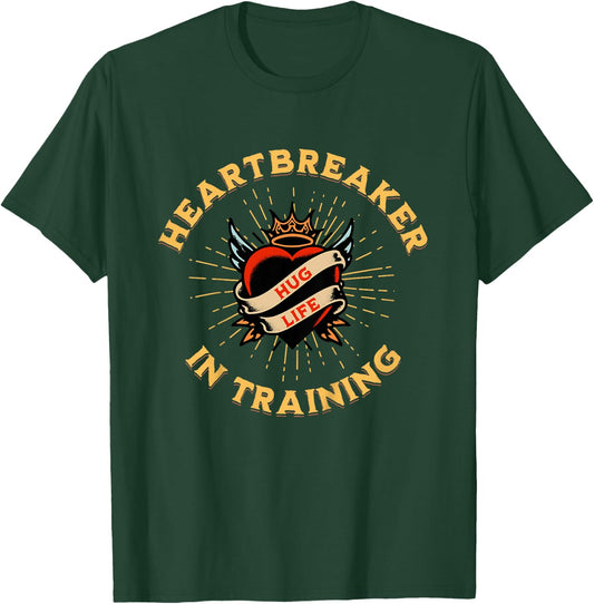 Kids Heartbreaker In Training Boy Girl Toddler Valentine T-Shirt - T-Shirt | Forest