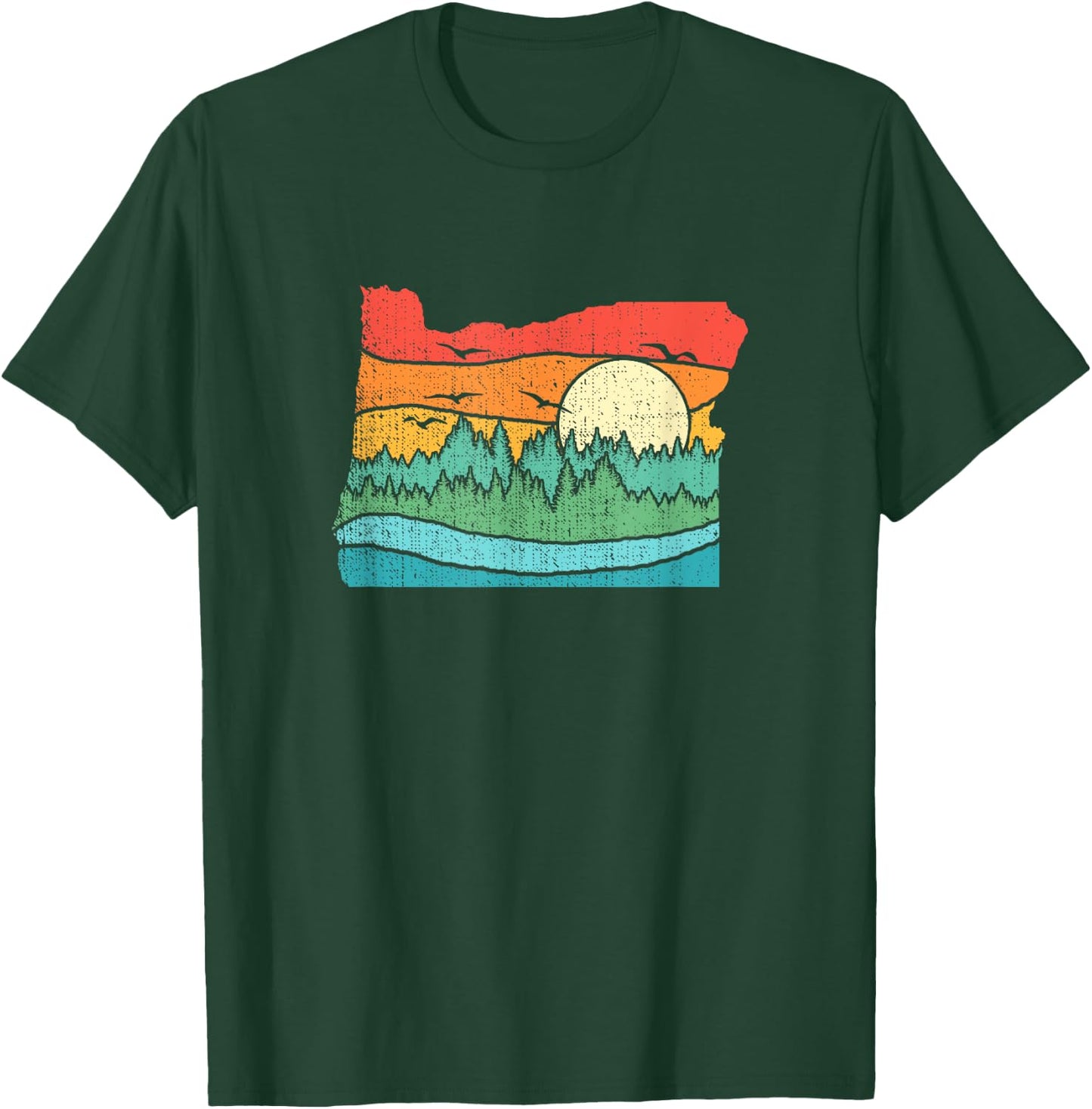 Retro Vintage Oregon Throwback distressed gift T-Shirt - T-Shirt | Forest