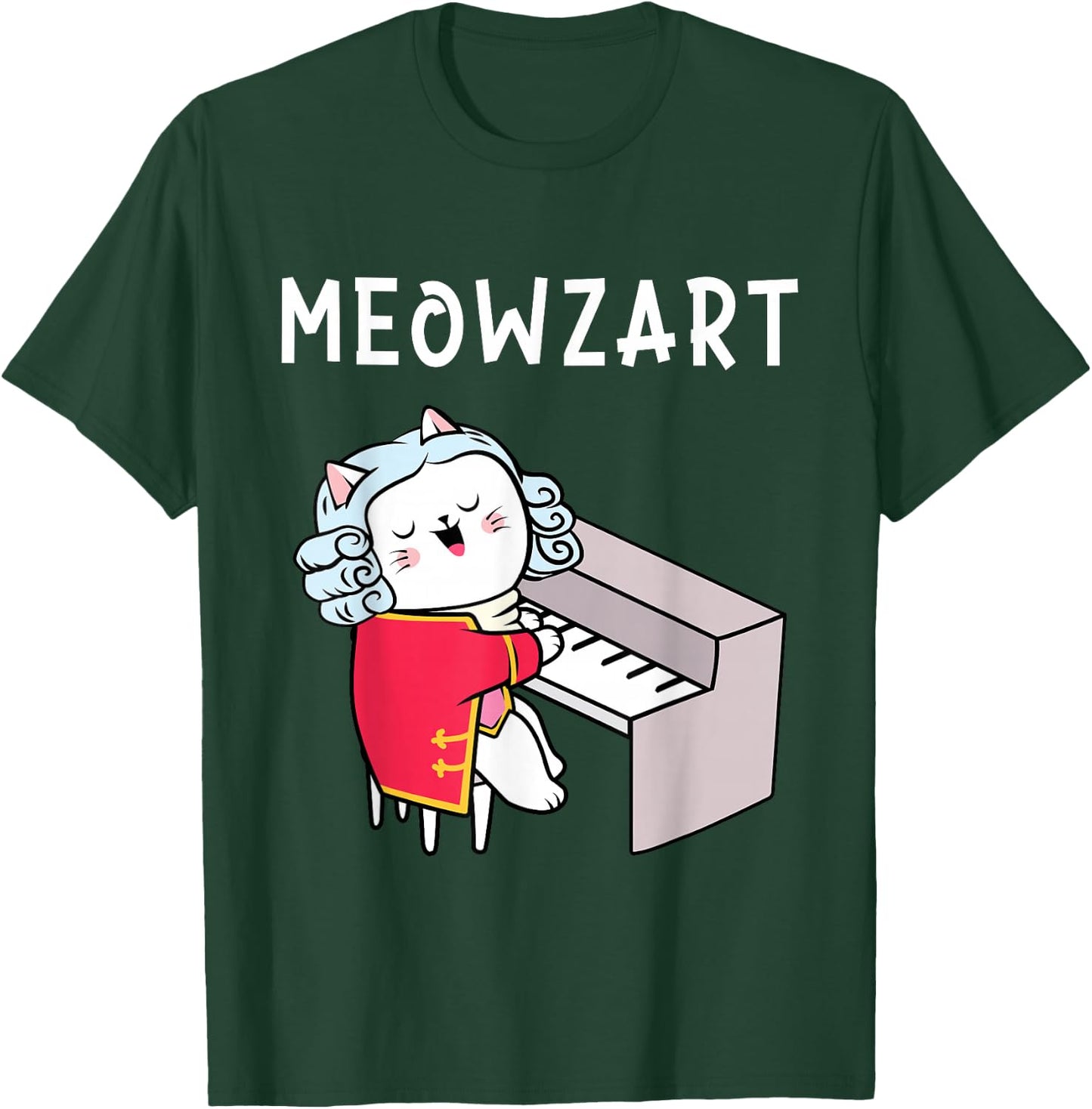 Meowzart - Piano Player Pianist Classical Music Lover T-Shirt - T-Shirt | Forest