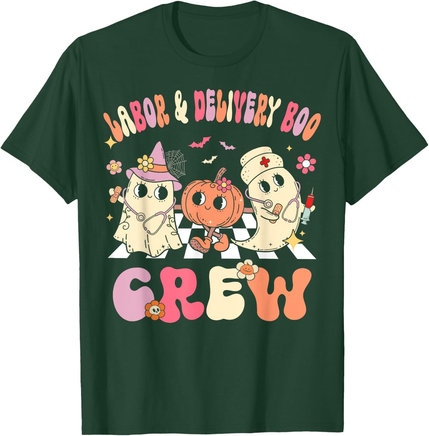 Labor & Delivery Boo Crew Funny Halloween Costume L&D Nurse T-Shirt - T-Shirt | Forest
