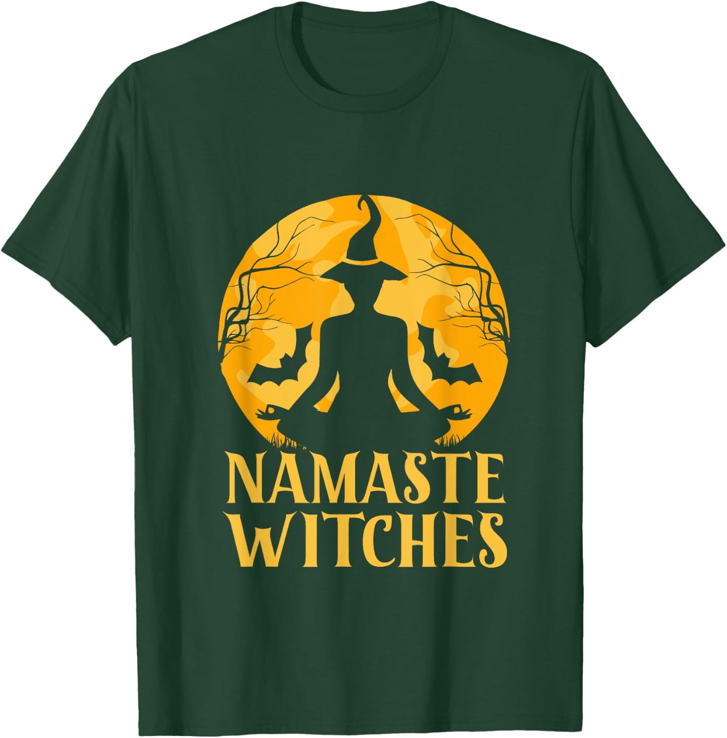Namaste Witches Halloween Yoga Lover T-Shirt - T-Shirt | Forest