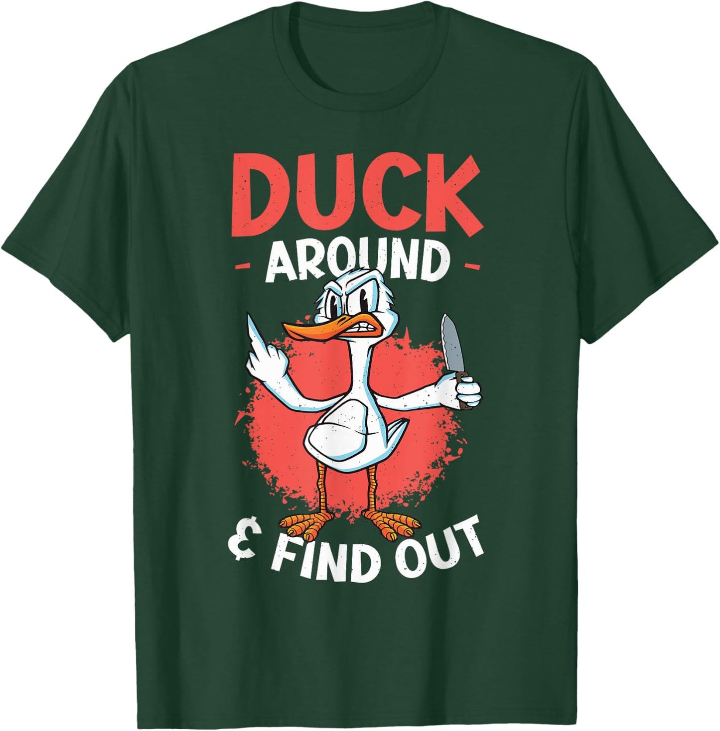 Funny Knife Duck Lover Sarcastic Duck T-Shirt - T-Shirt | Forest