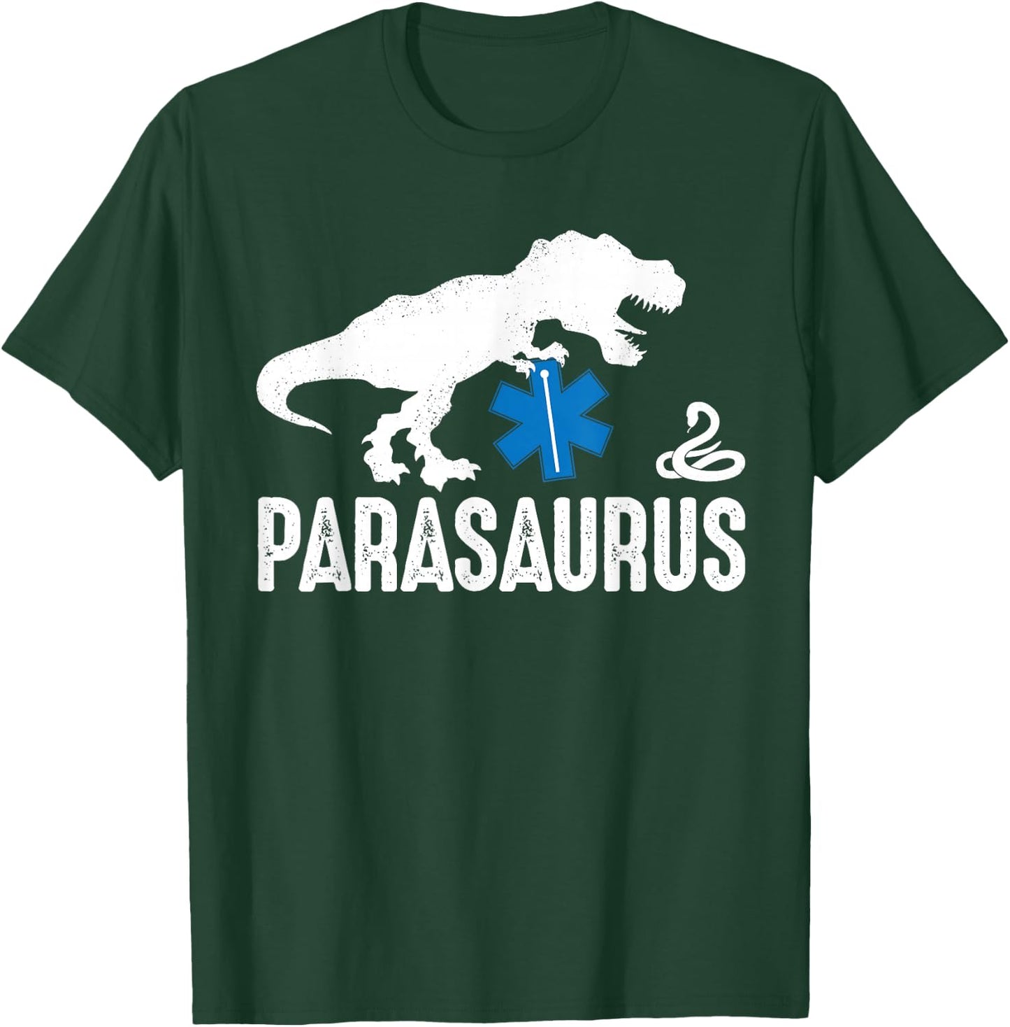 Parasaurus Funny Dinosaur Paramedic EMT Emergency Responder T-Shirt - T-Shirt | Forest