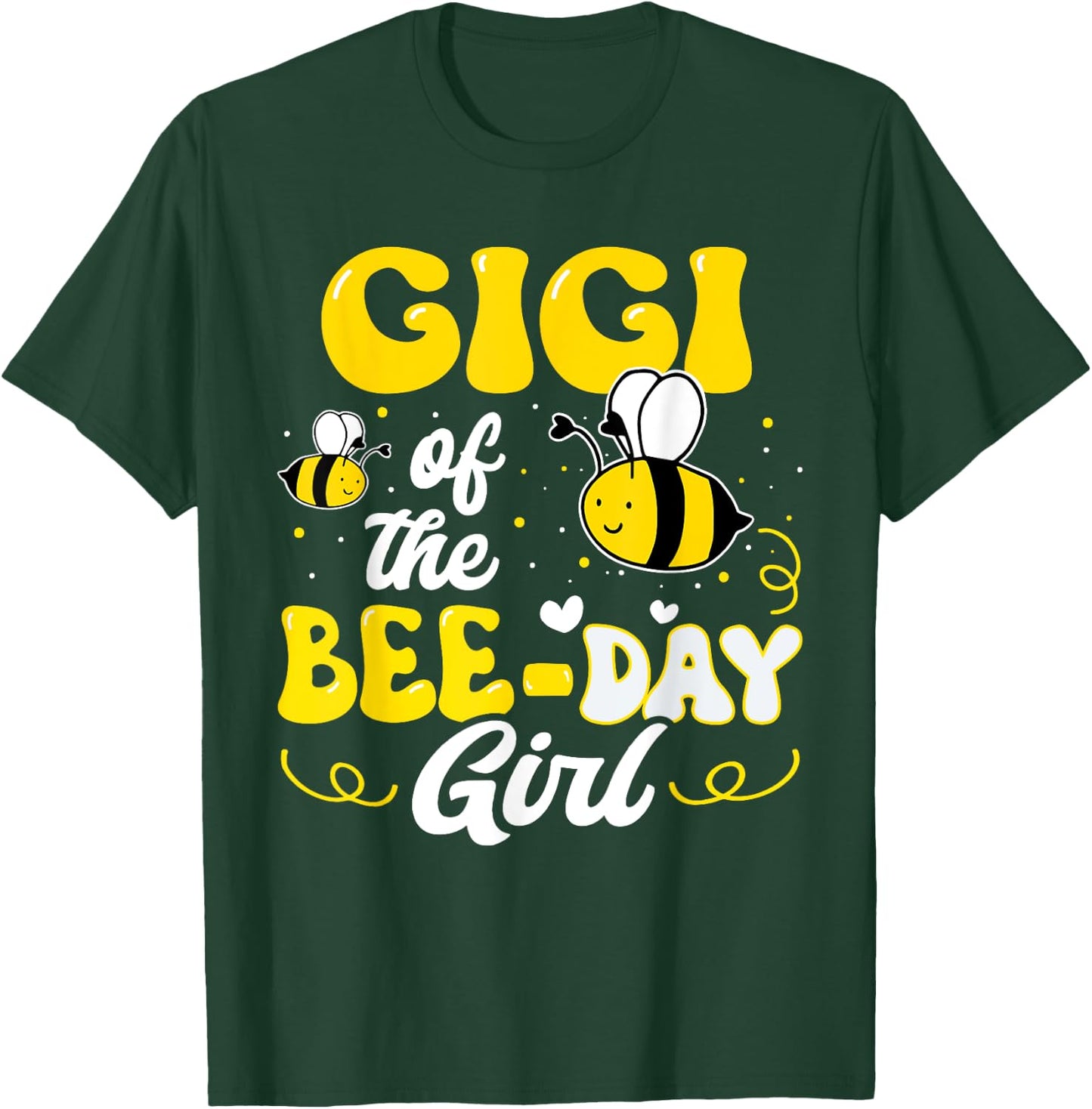 Gigi of The Bee Day Girl Bee Birthday Party Theme Groovy T-Shirt - T-Shirt | Forest