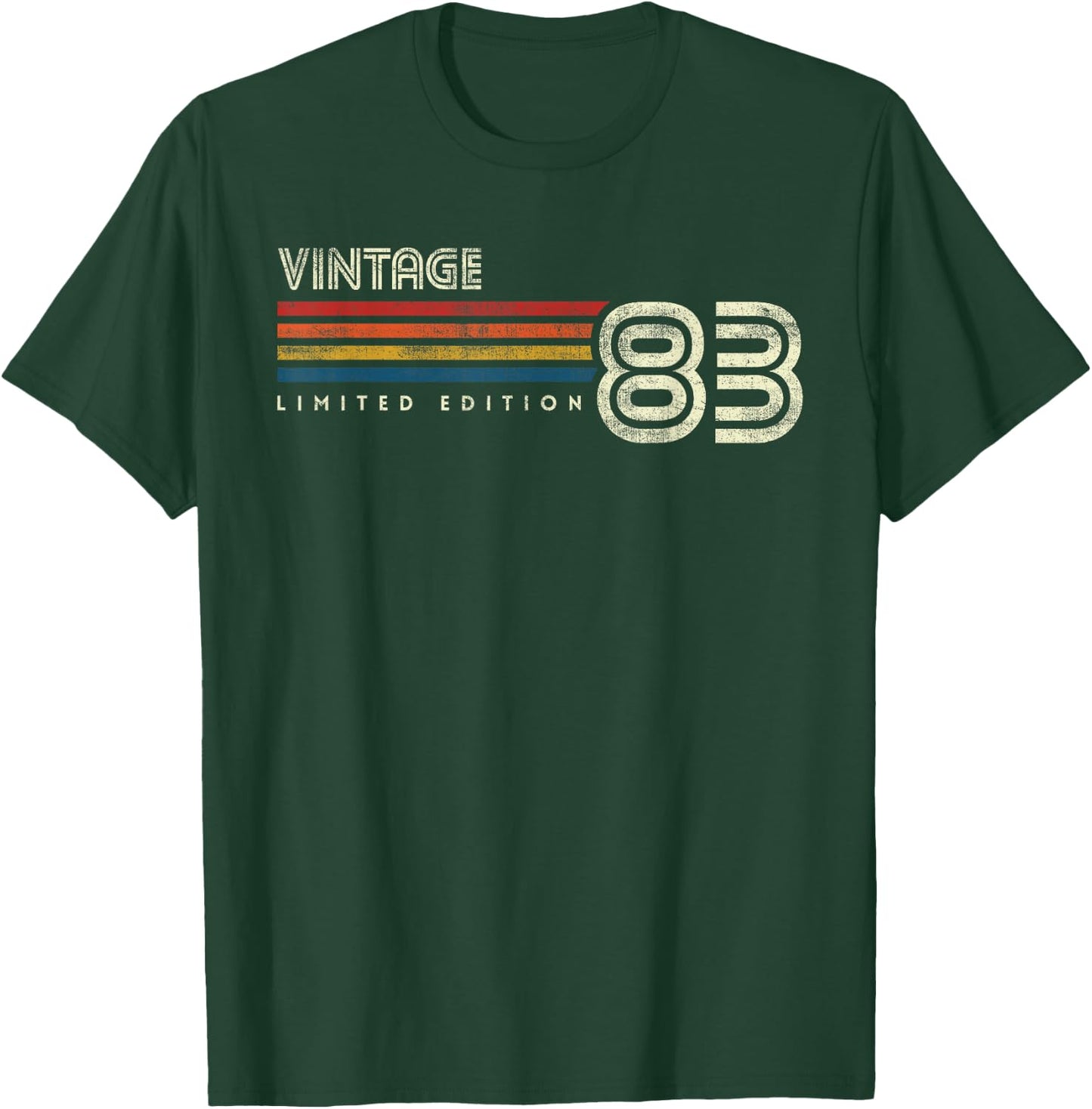 Vintage 1983 Chest Stripe 40 Birthday T-Shirt - T-Shirt | Forest