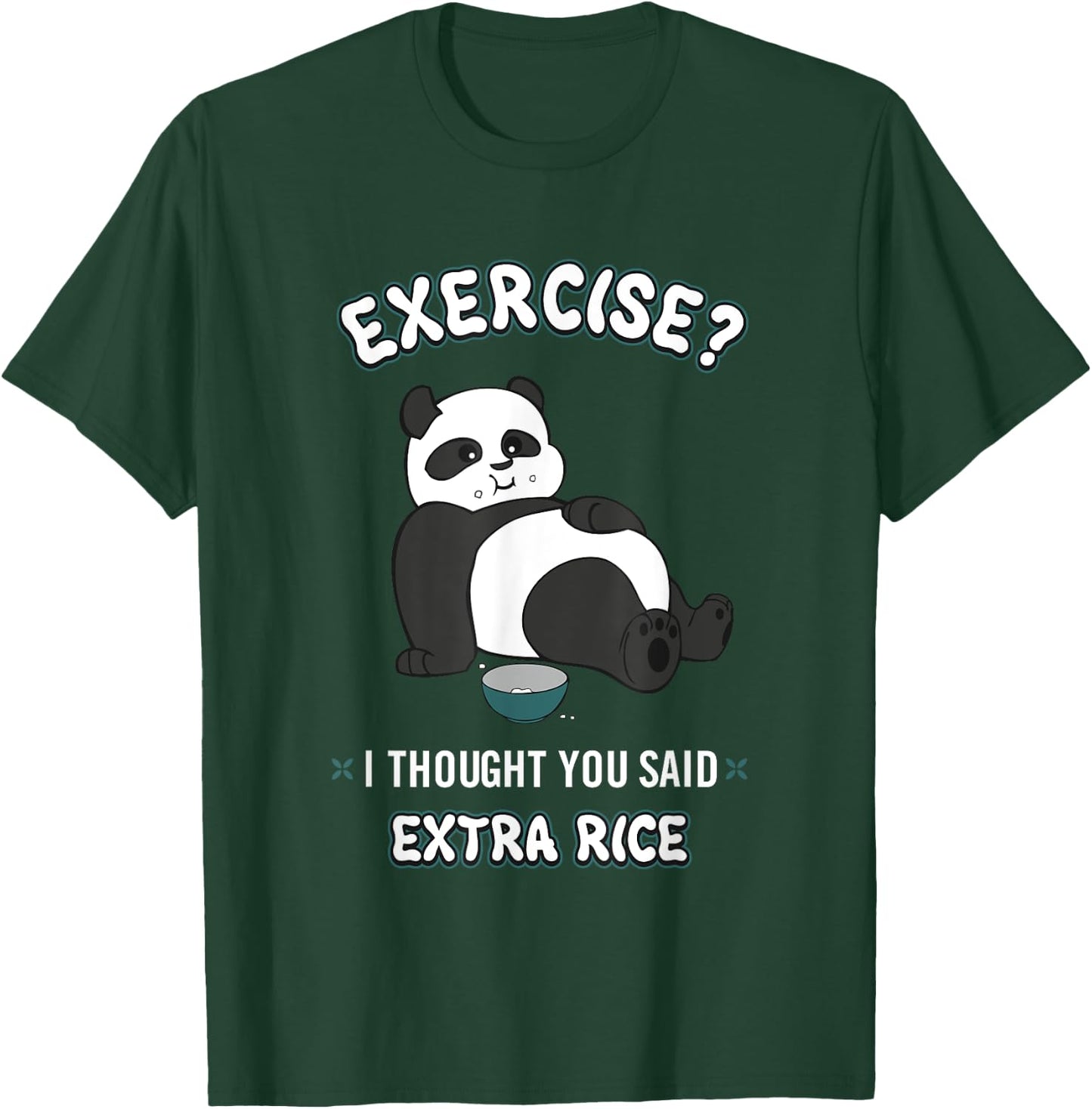 BCC Funny Panda Shirts & Panda Bear Gifts -Adults, Kids Black Sushi Panda Exercise I Thought You Said Extra Rice T-Shirt - T-Shirt | Forest