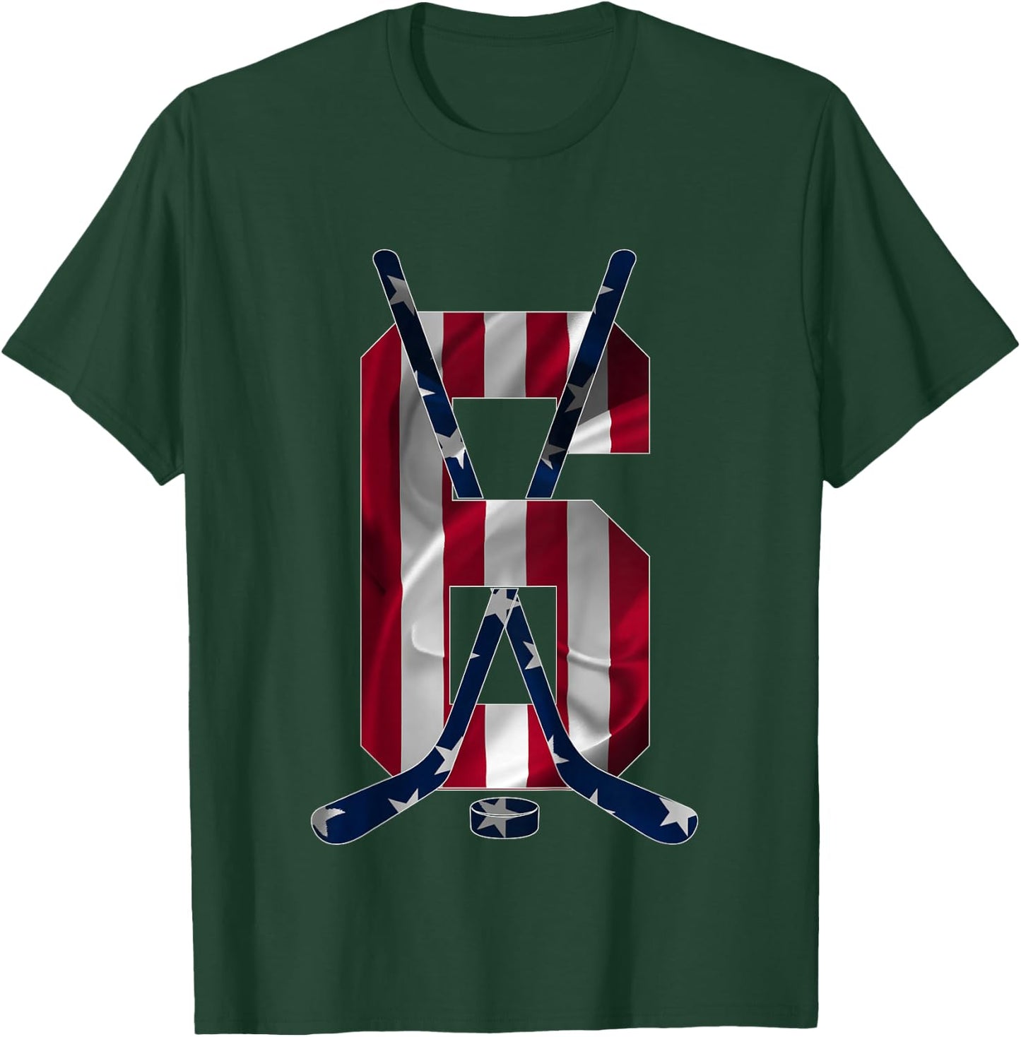 Number 6 Years Ice Hockey 6th Birthday T-Shirt - T-Shirt | Forest