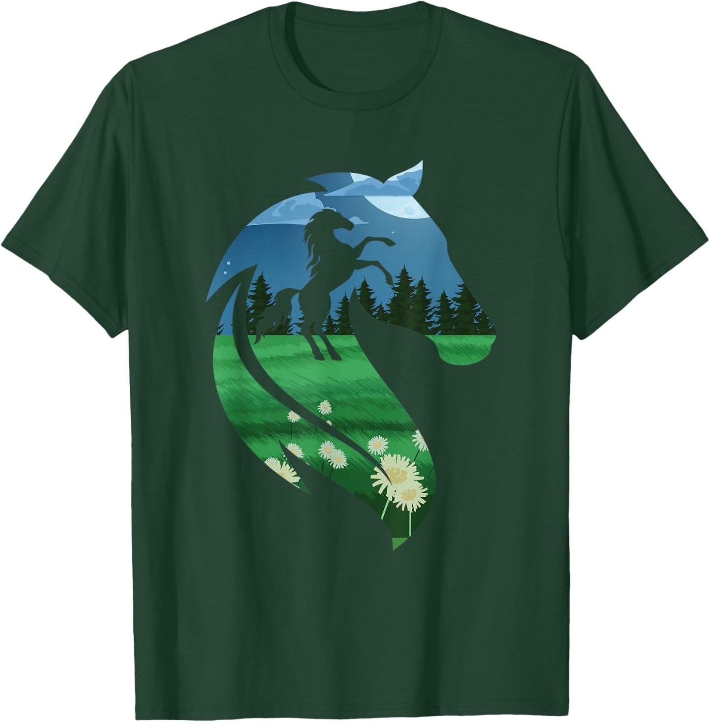 Horse Lover Horse Riding Cowgirl Cowboy Western T-Shirt - T-Shirt | Forest