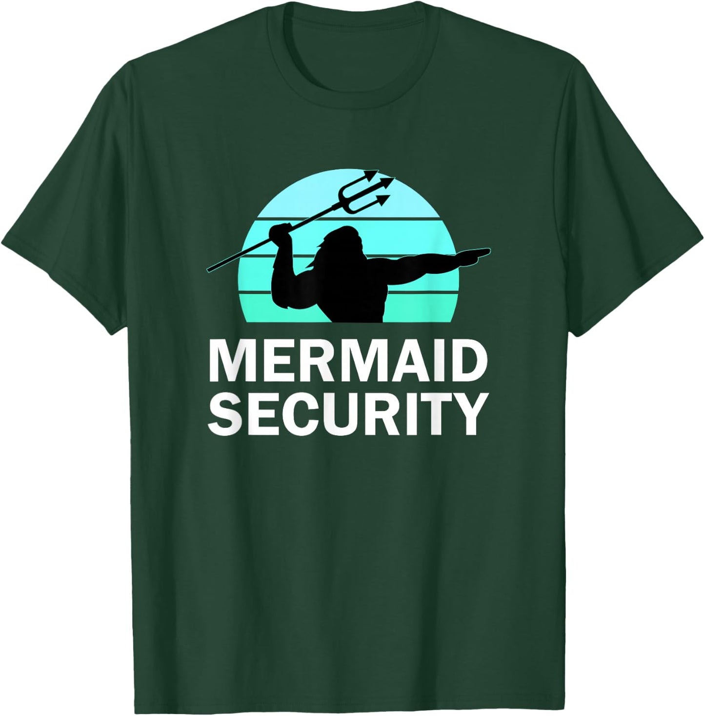 Mermaid Security Boys Swimmer Dad Merdad Trident T-Shirt - T-Shirt | Forest