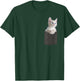 White Kitten Cat in Pocket with Blue Eyes Cute Cat T-Shirt - T-Shirt | Forest