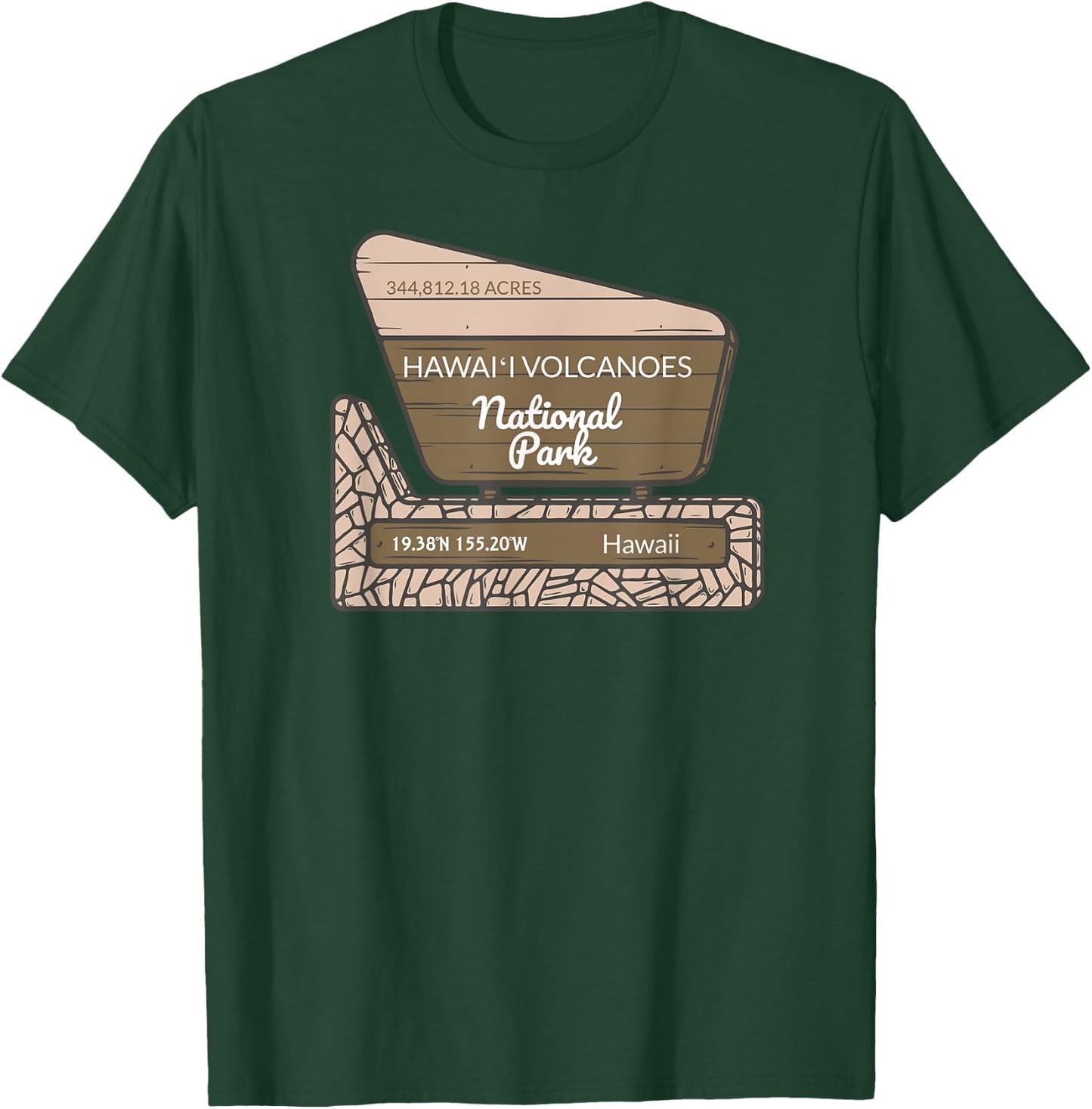 Hawaii Volcanoes National Park Hawaii Park Entrance Sign T-Shirt - T-Shirt | Forest