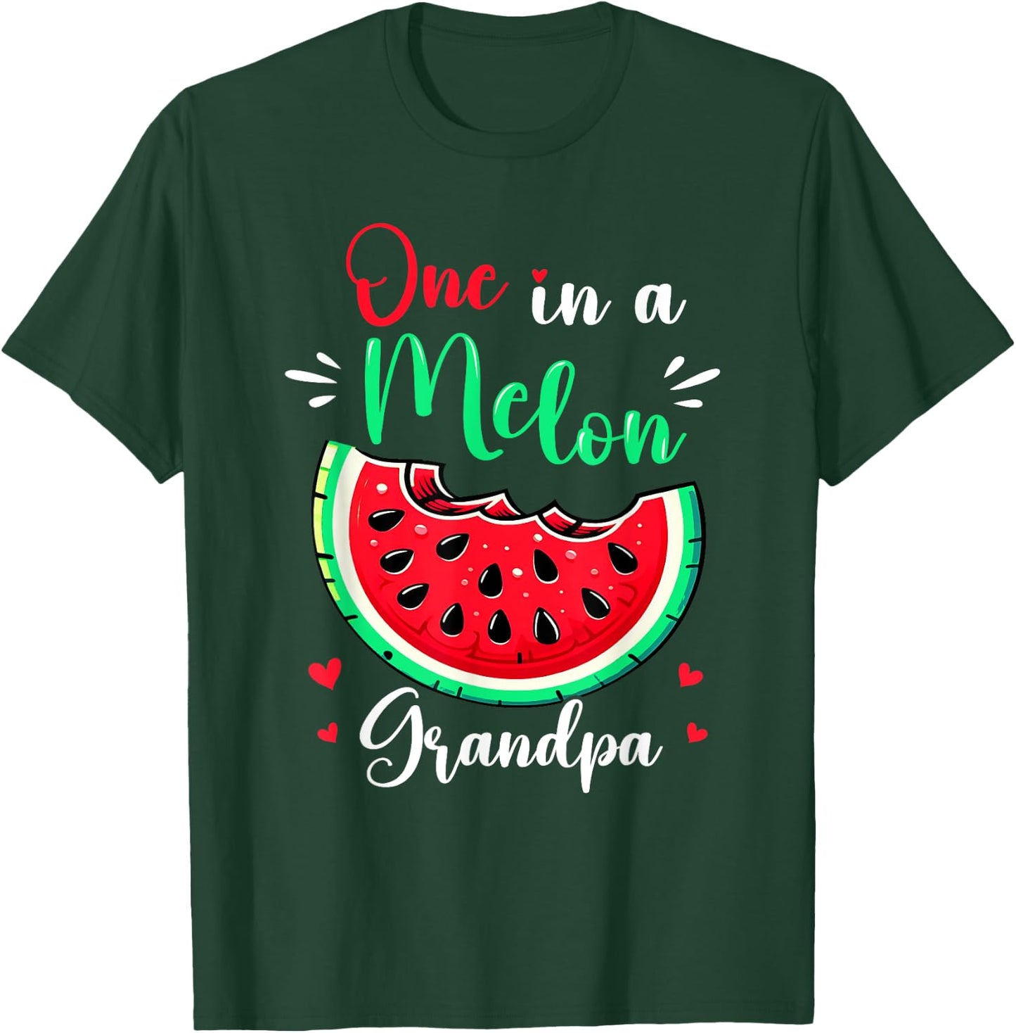 One in a Melon Grandpa Birthday Party Matching Family Funny T-Shirt - T-Shirt | Forest