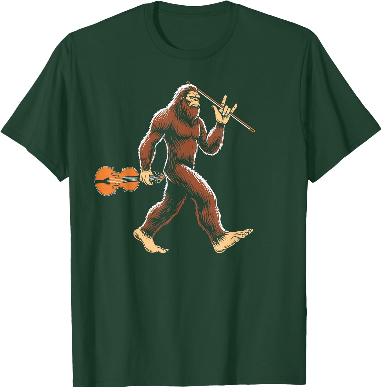 Bigfoot Playing Violin Sasquatch Violist Violinist Gifts T-Shirt - T-Shirt | Forest