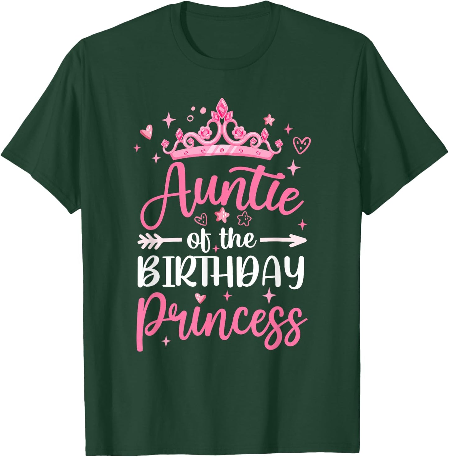 Auntie Of The Birthday Princess Birthday Girl Kid Family T-Shirt - T-Shirt | Forest