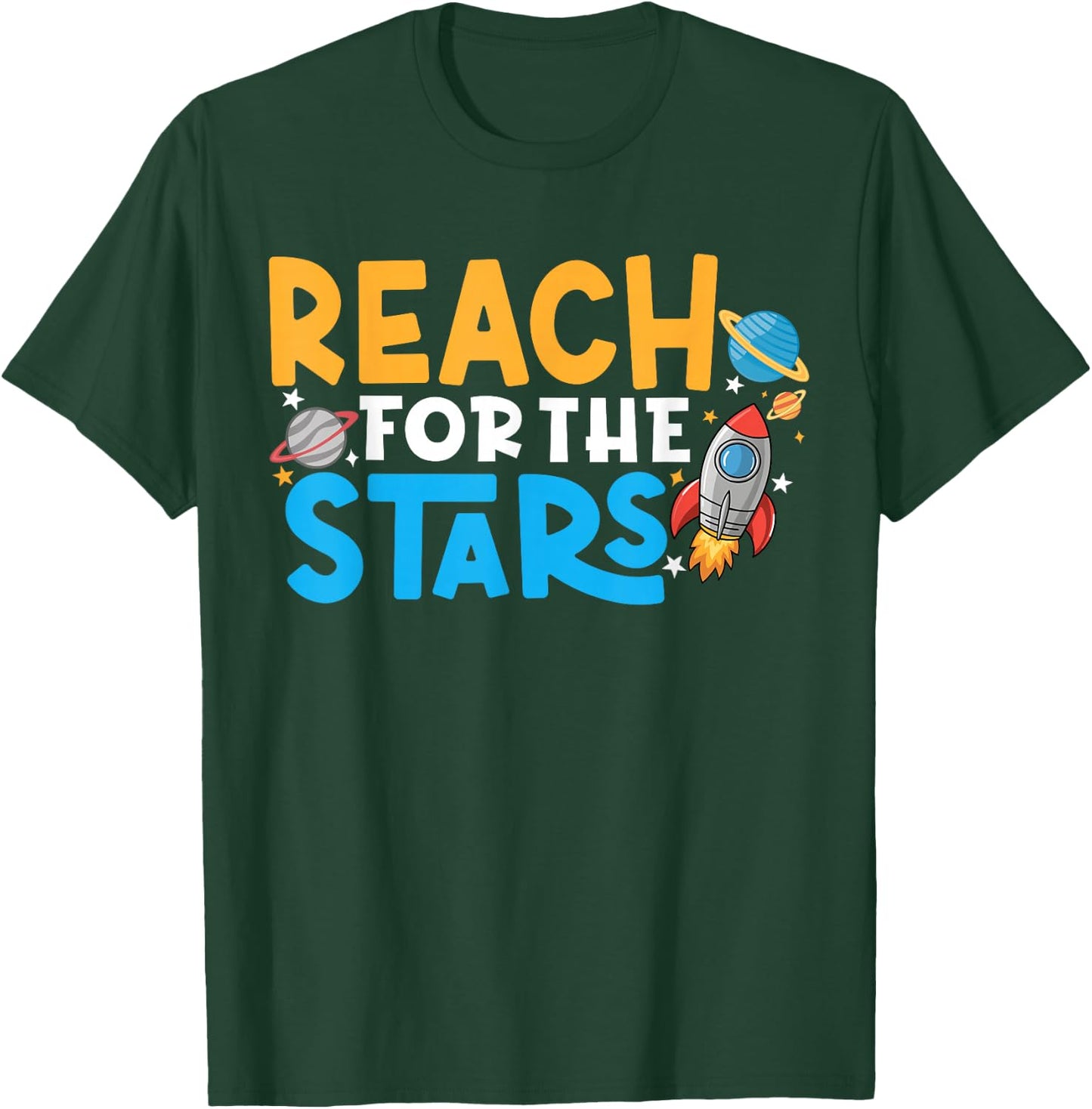 Growth Mindset Teacher Reach For The Stars T-Shirt - T-Shirt | Forest