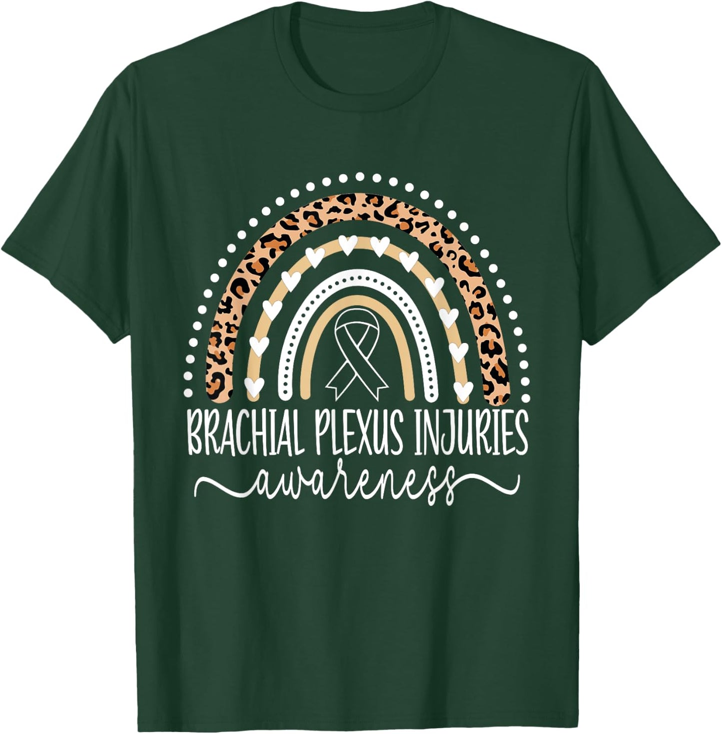 Brachial Plexus Injuries BPI Awareness Leopard Rainbow T-Shirt - T-Shirt | Forest