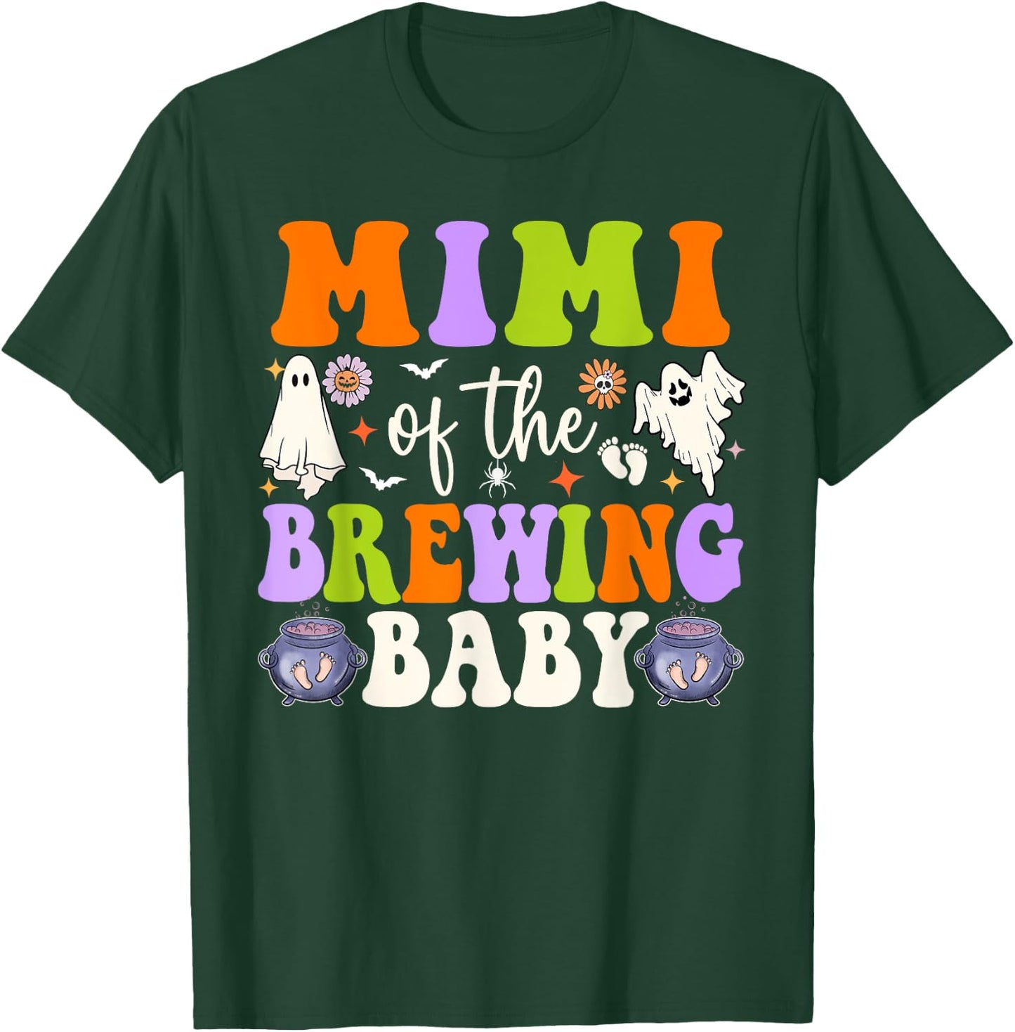Mimi of the Brewing Baby Halloween Theme Baby Shower Spooky T-Shirt - T-Shirt | Forest