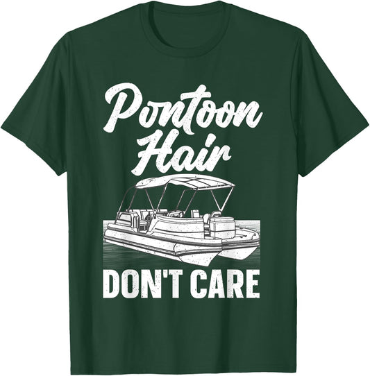 Funny Pontoon Art Women Boating Pontoon Boat Captain T-Shirt - T-Shirt | Forest