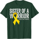 Sister of a Warrior Childhood Cancer Awareness Shirt Ribbon T-Shirt - T-Shirt | Forest
