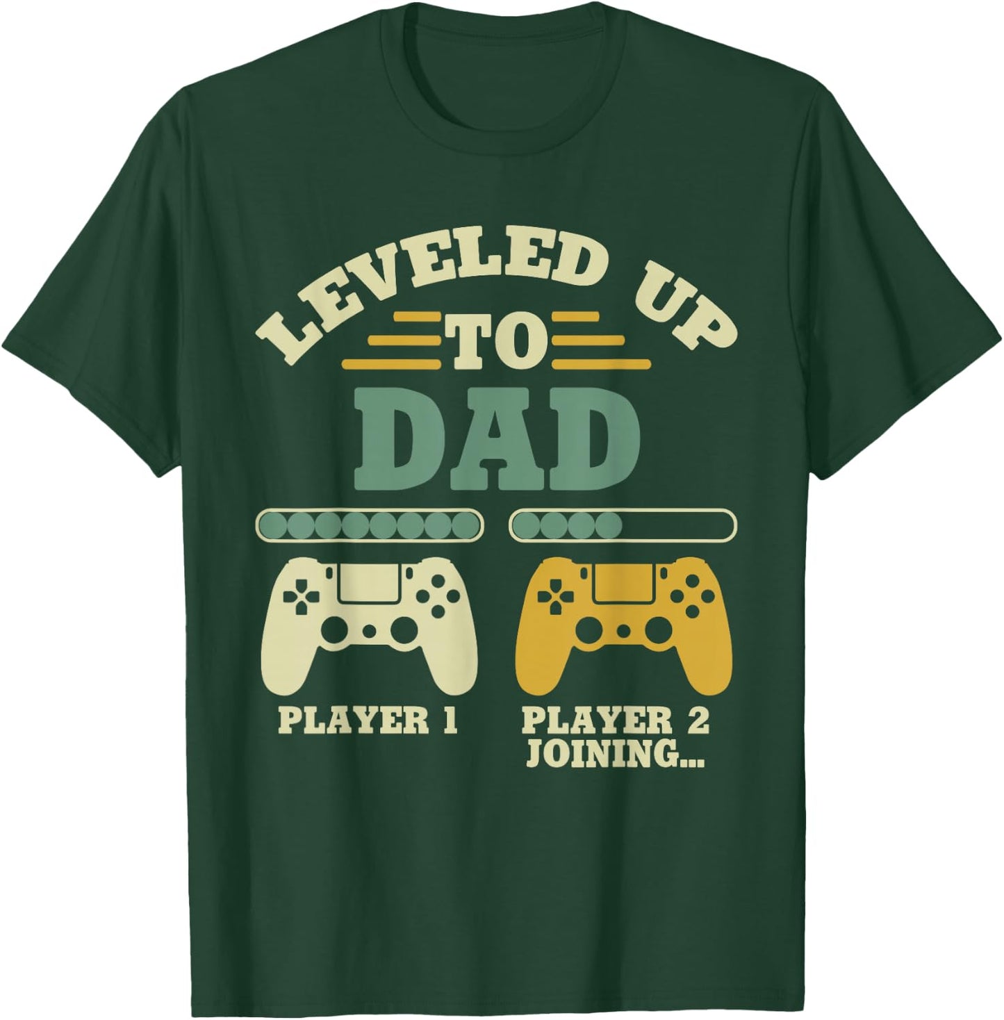 Leveled Up To Dad Player 2 Joining Gaming Dad T-Shirt - T-Shirt | Forest