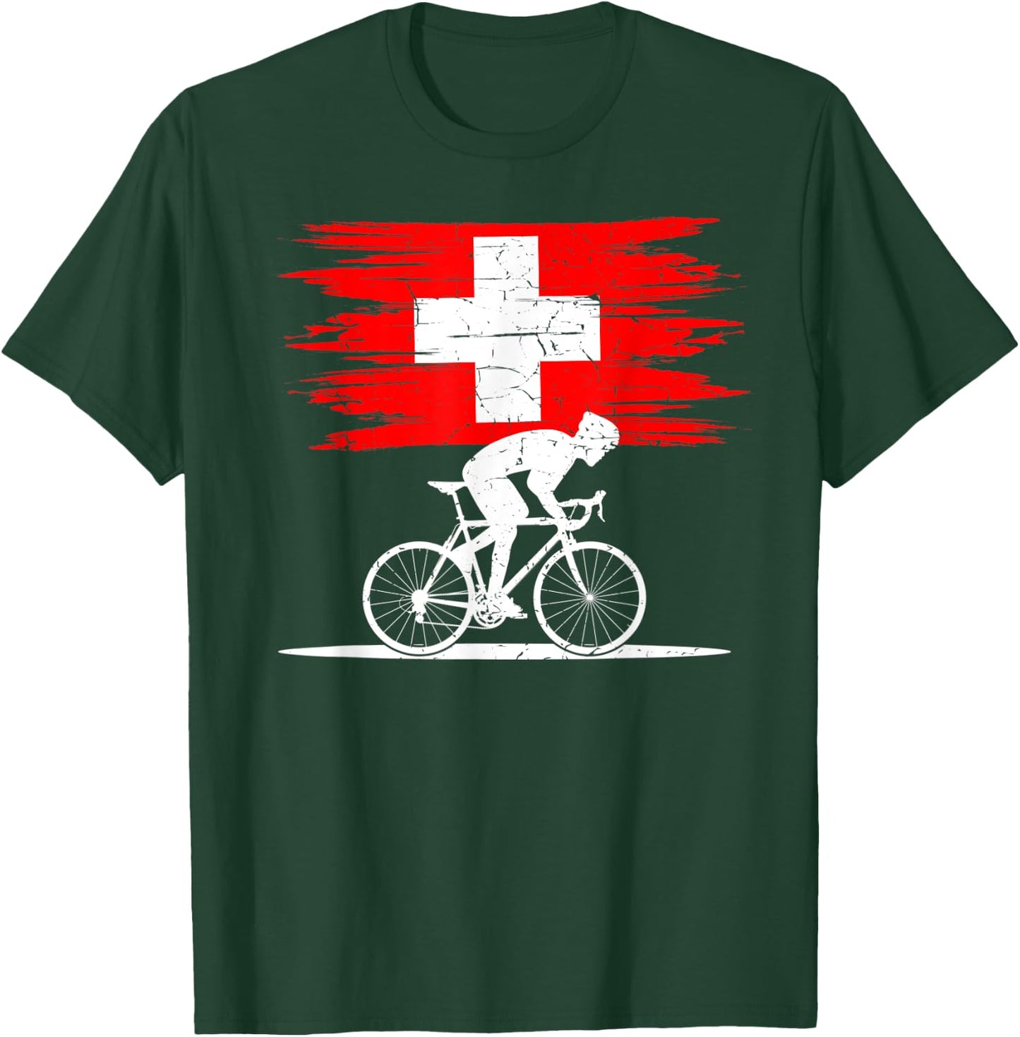 Switzerland Road Biker, Racing Velo, Rider Velo Bicycle T-Shirt - T-Shirt | Forest