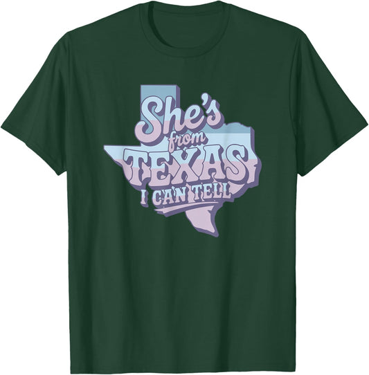 Purple She's from Texas I Can Tell Retro T-Shirt - T-Shirt | Forest