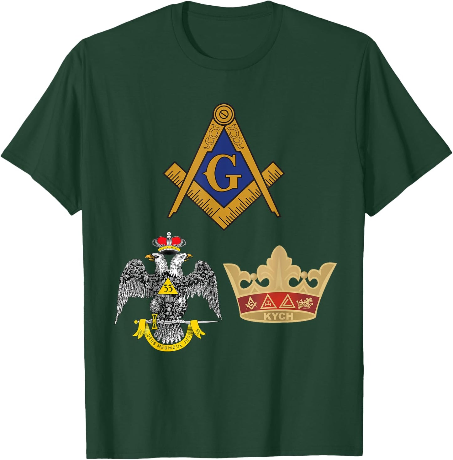 Mason 33rd KYCH Masonic Scottish York Rite Knights AASR WD T-Shirt - T-Shirt | Forest