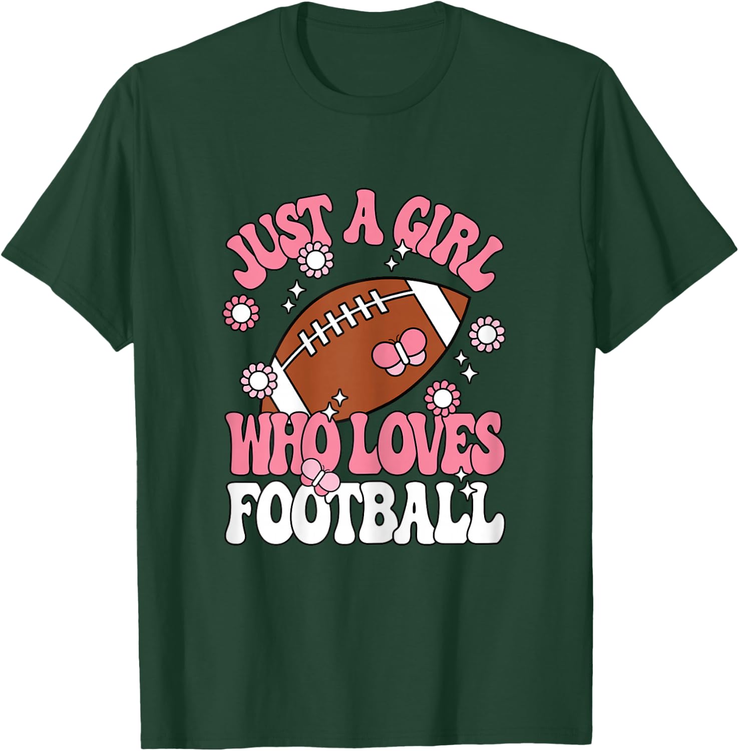Just A Girl Who Loves Football American Football Girls Kids T-Shirt - T-Shirt | Forest
