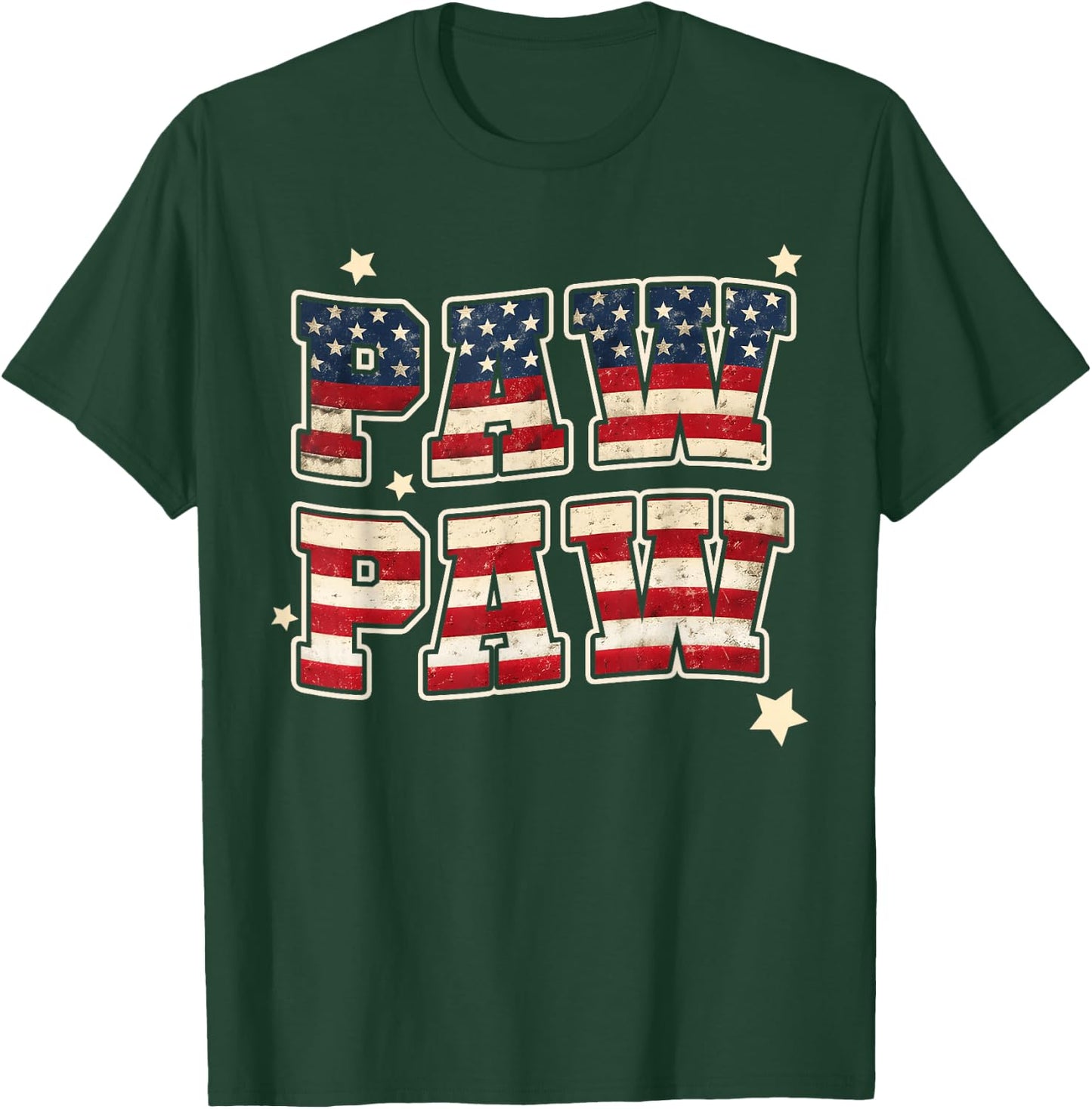 Paw Paw Vintage American Flag Grandpa Father's Day Men T-Shirt - T-Shirt | Forest
