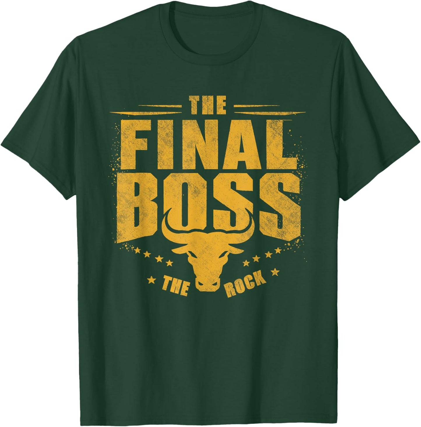 The Final Boss Vintage Rock Music Final Boss Gamer Bull Head T-Shirt - T-Shirt | Forest
