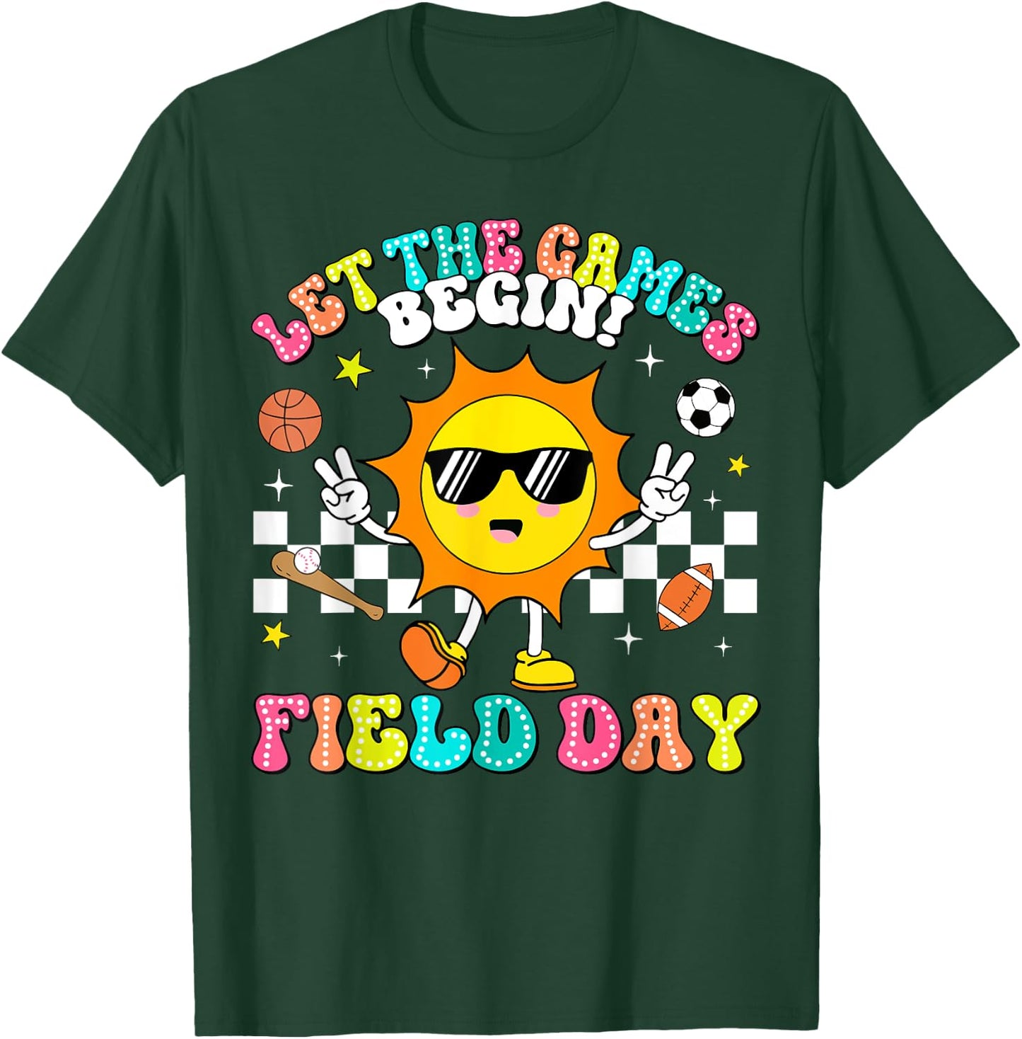 Field Day 2024 Let The Games Begin Teachers Kids Field Day T-Shirt - T-Shirt | Forest