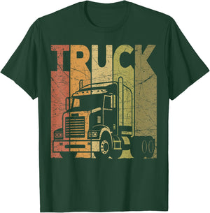 Truck Driver Vintage Trucker Retro Trucking T-Shirt - T-Shirt | Forest