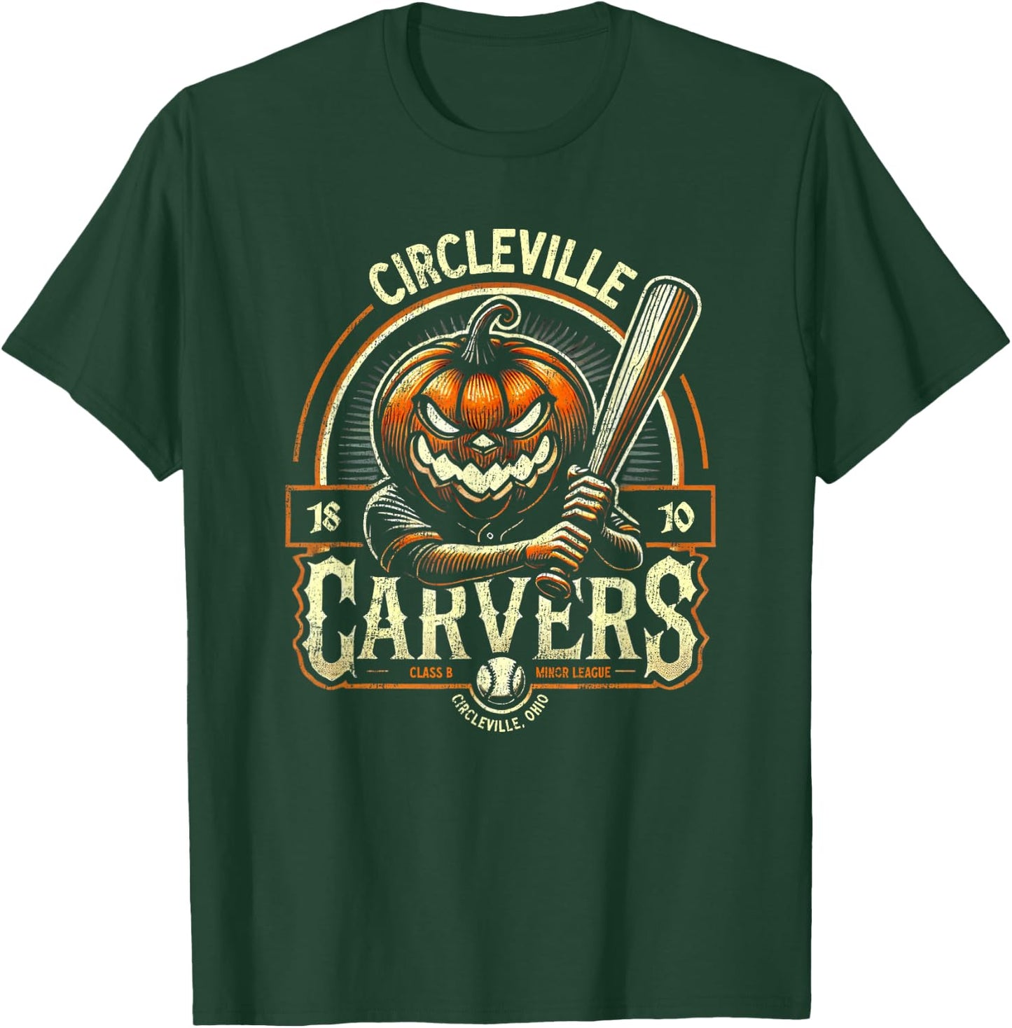 Spooky Halloween Circleville Carvers Minor League Baseball T-Shirt - T-Shirt | Forest