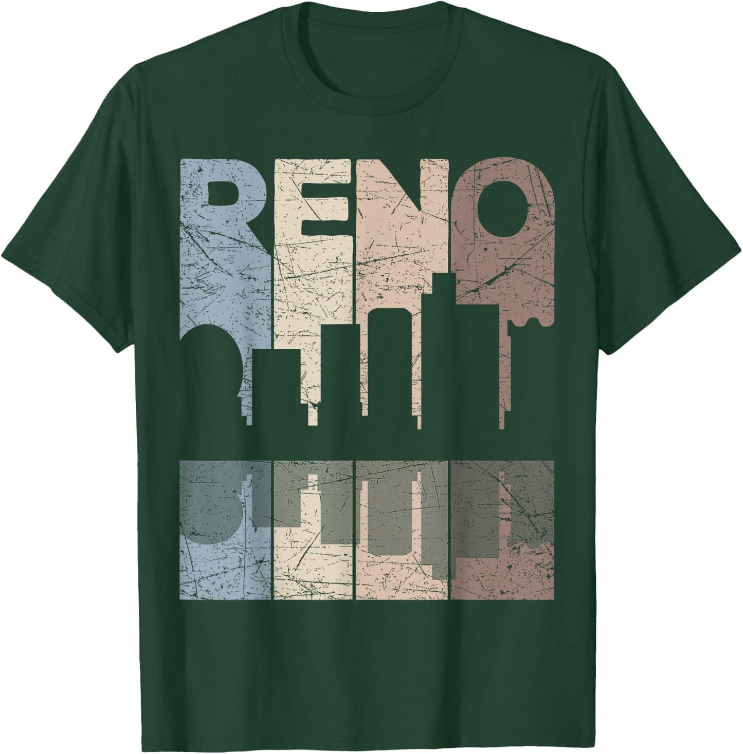 Reno Vintage Reno Nevada Retro Reno Skyline T-Shirt - T-Shirt | Forest