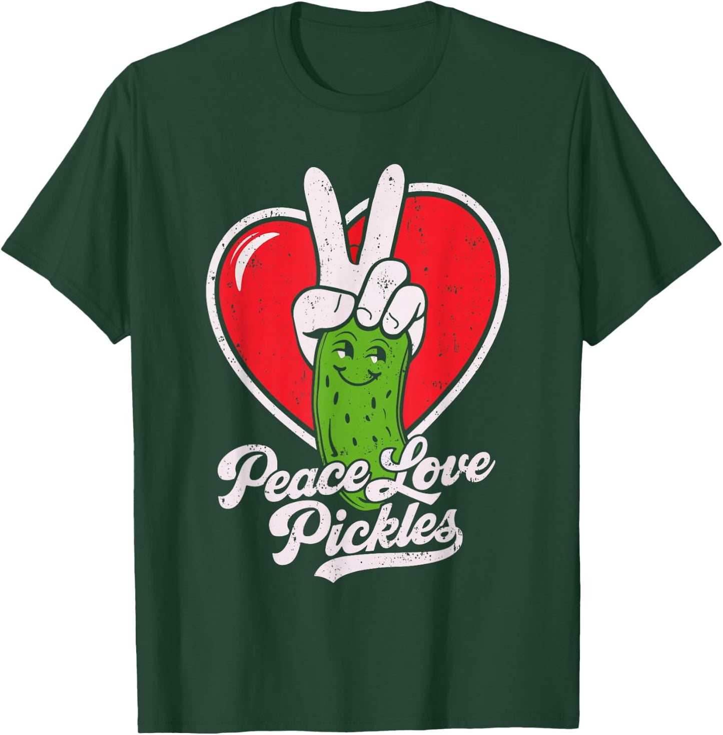 Peace Love Pickles Shirt Men Women Kids Cucumber Lover T-Shirt - T-Shirt | Forest