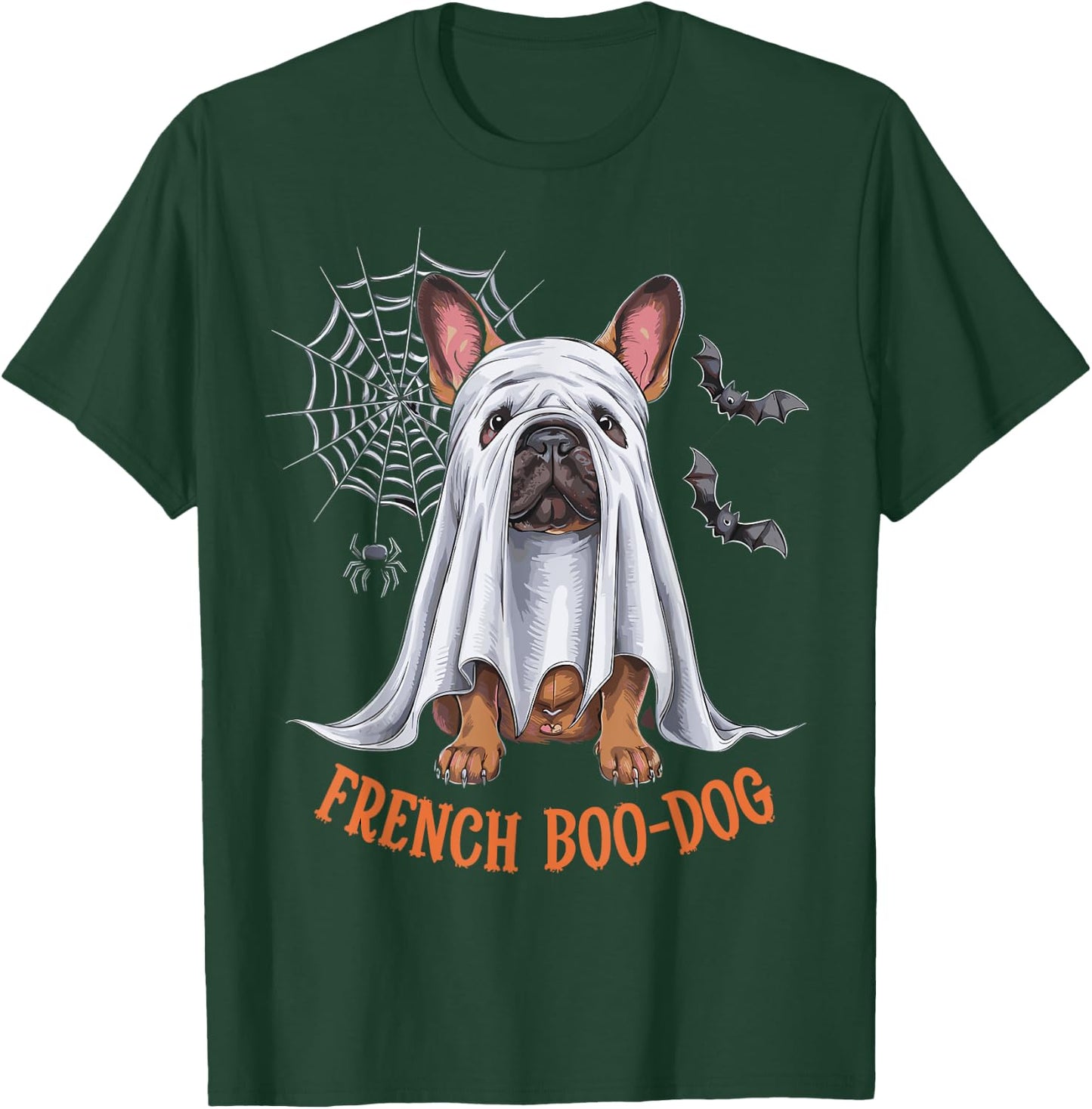 French Boo-Dog Funny French Bulldog Halloween Men Women Kids T-Shirt - T-Shirt | Forest
