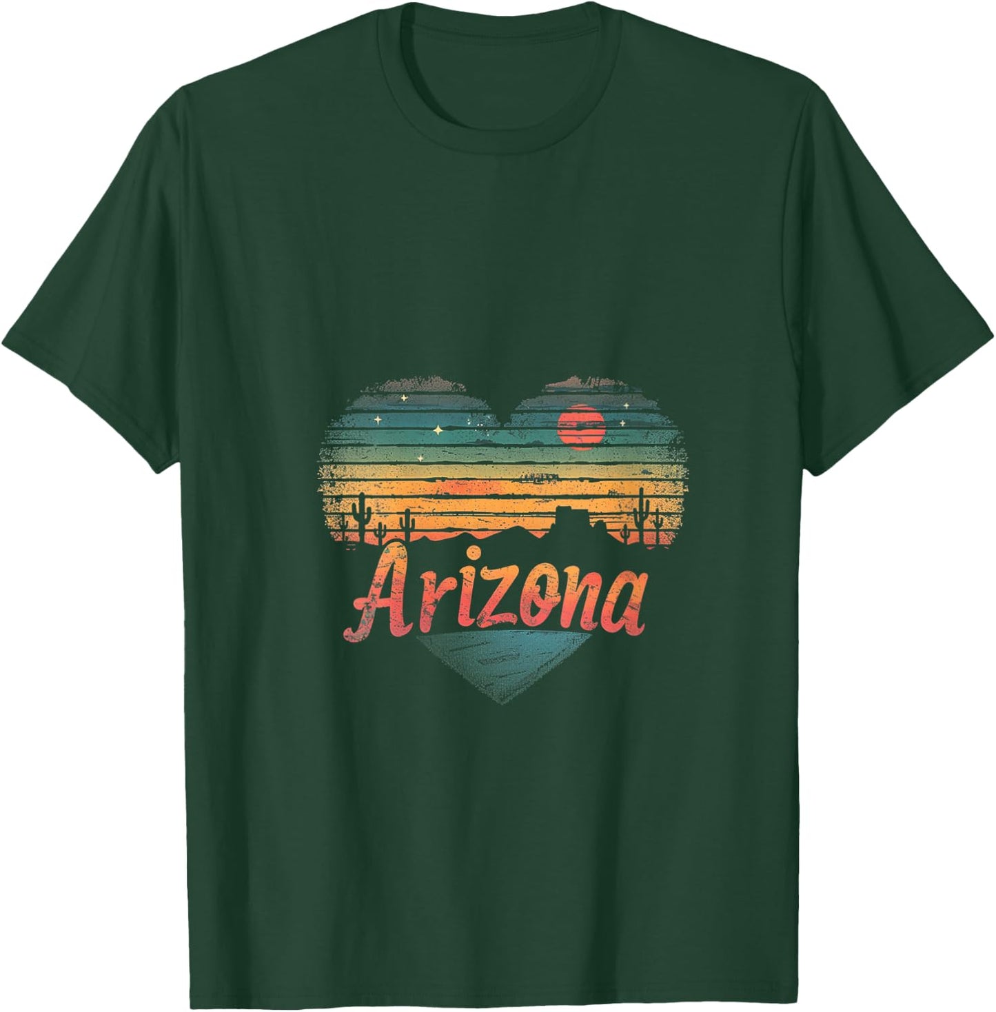 Arizona - Heart Vintage Love Women Kids Retro Graphic Cool V-Neck T-Shirt - T-Shirt | Forest
